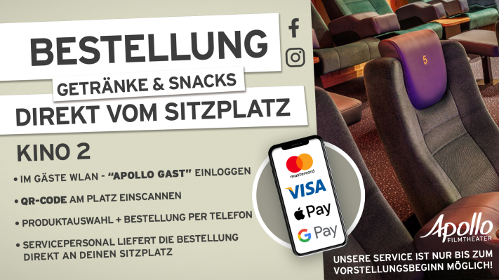 Bild zu Im Kino 2 jetzt bequem Snacks und Drinks vom Platz aus bestellen! - 1