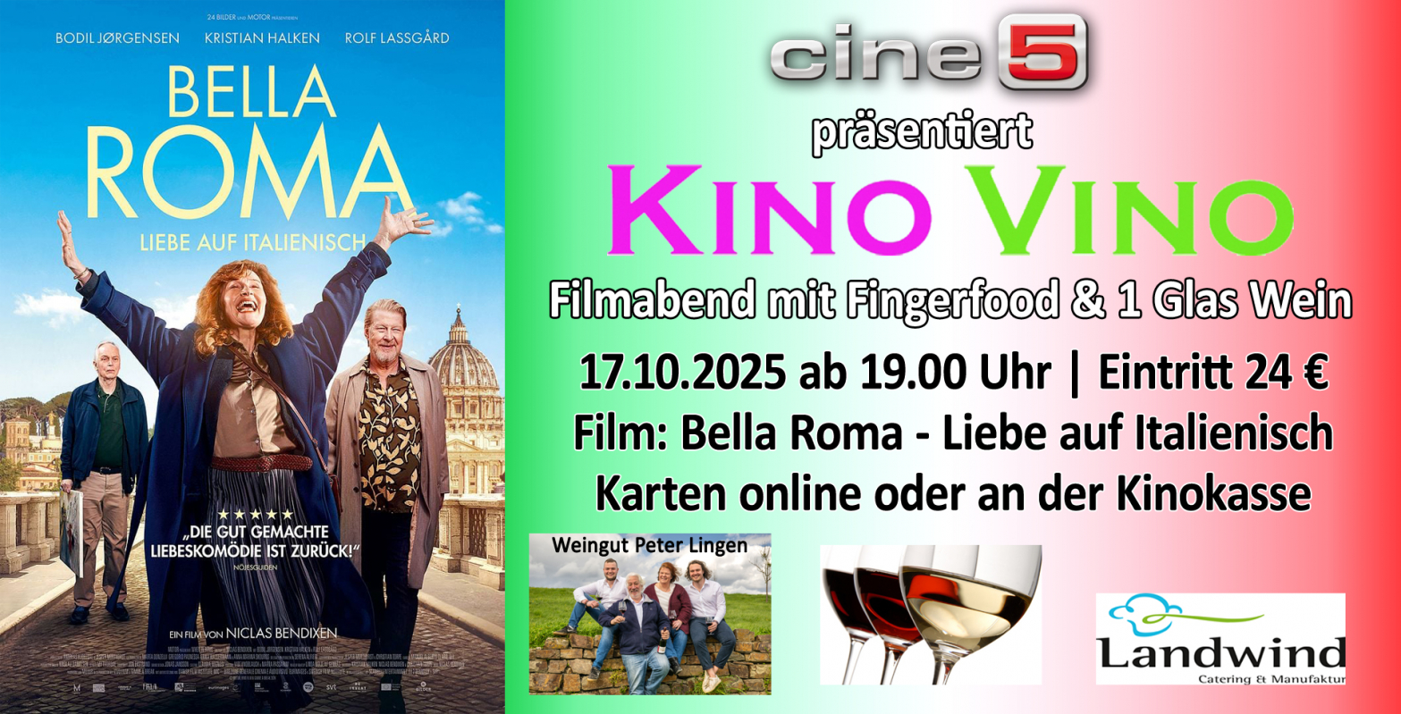 Bild zu Kino Vino am Freitag, 17. Oktober 2025 | ab 19.00 Uhr - 1