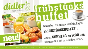 Frühstücks-Buffet im didier´s - Jeden Sonntag ab 9:30 Uhr geöffnet