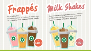 Jetzt Neu: Milk Shakes und Frappes
