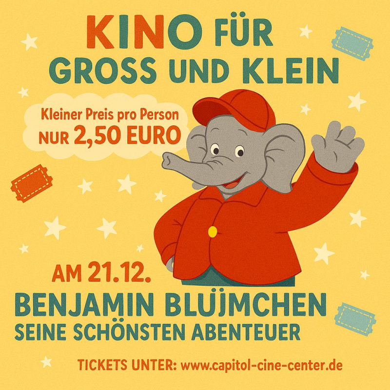 Bild zu KINDERKINO Benjamin Blümchen Eintrittspreis 2, 50 - 1