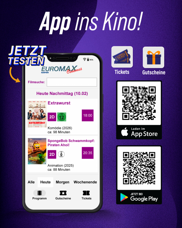 Bild zu JETZT NEU!  DIE EUROMAX CINEMAS APP - 1