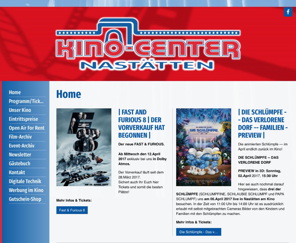 Sieben weitere Kinos mit website.plus 2.0 online